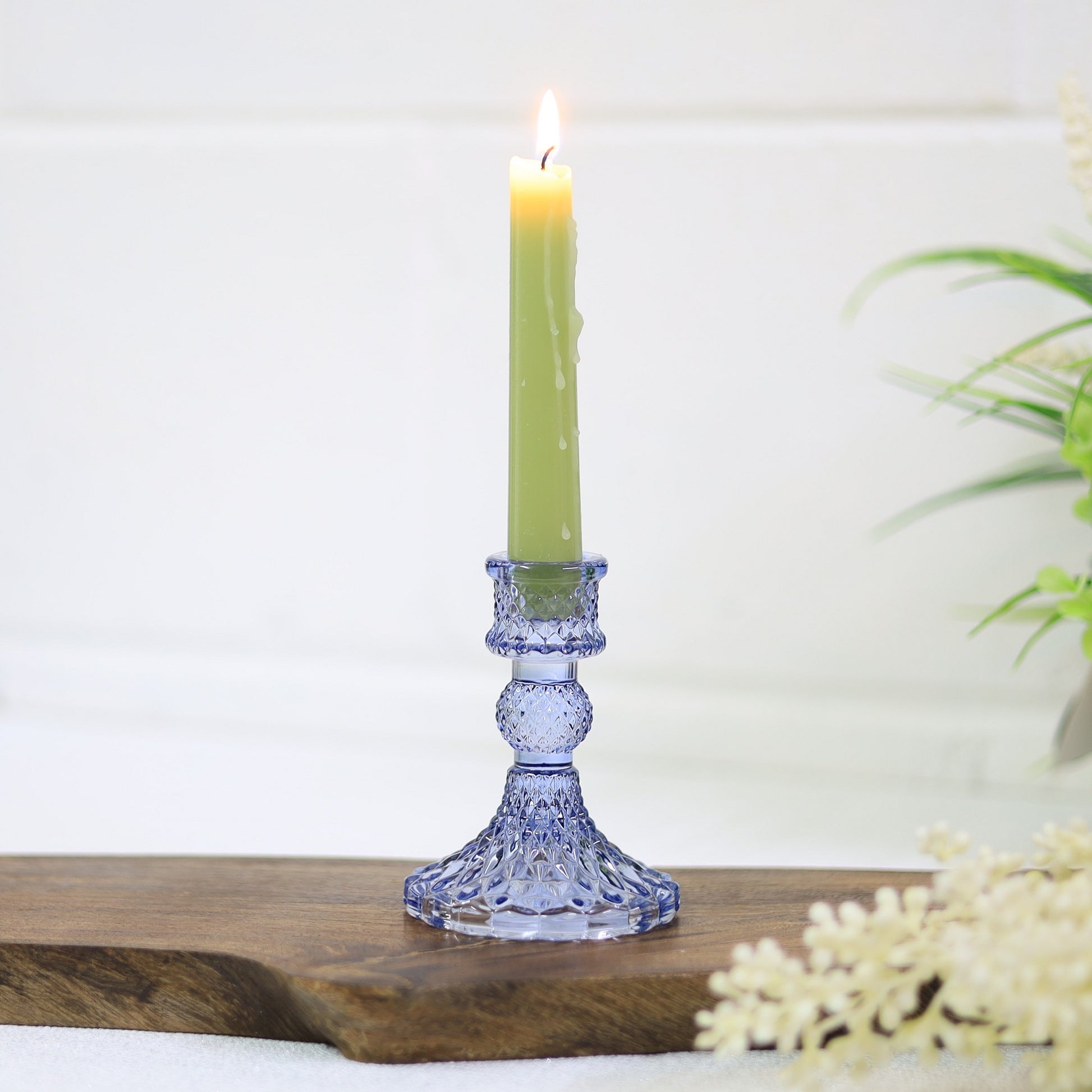 Paisley Lilac Glass Candle Holder