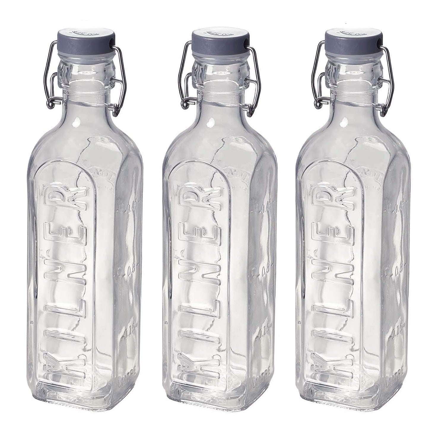 3Pcs Kilner 600ml Clip Top Glass Storage Bottles