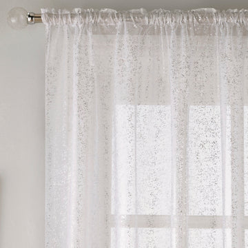 55x72" Pandora Voile Net Curtains Panel - White & Silver