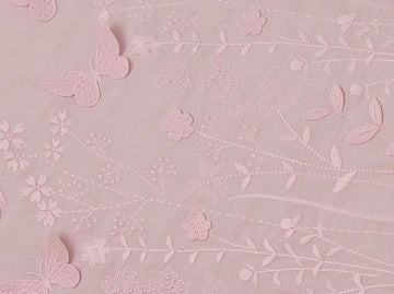 Embroidered Butterfly Filled Boudoir Cushion Papillon Blush Pink