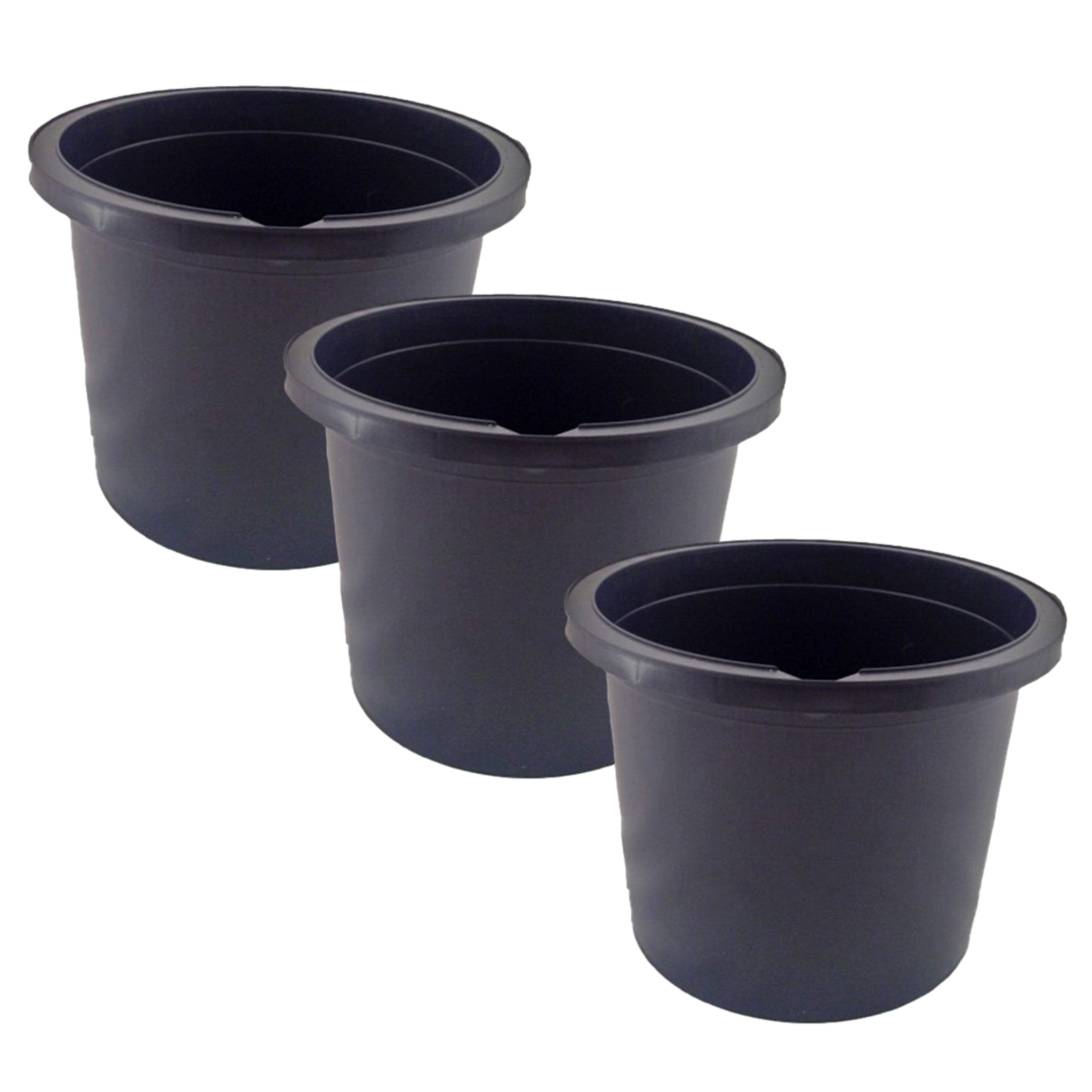 3PCS 2.5 Litres Black Plastic Paint Bucket