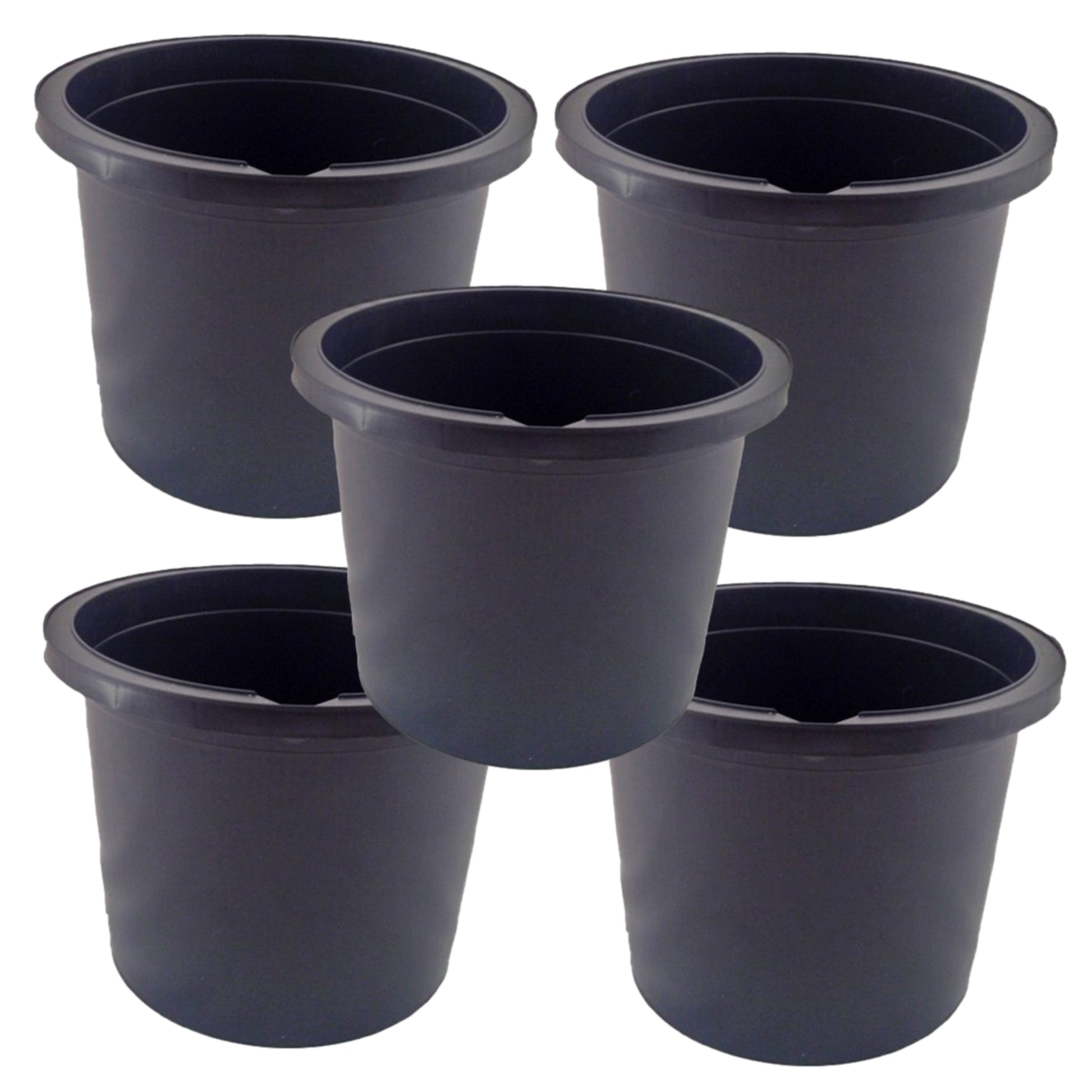 5PCS 2.5 Litres Black Plastic Paint Bucket