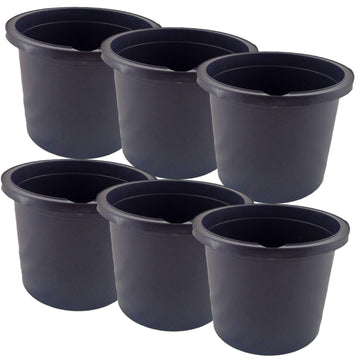 6PCS 2.5 Litres Black Plastic Paint Bucket