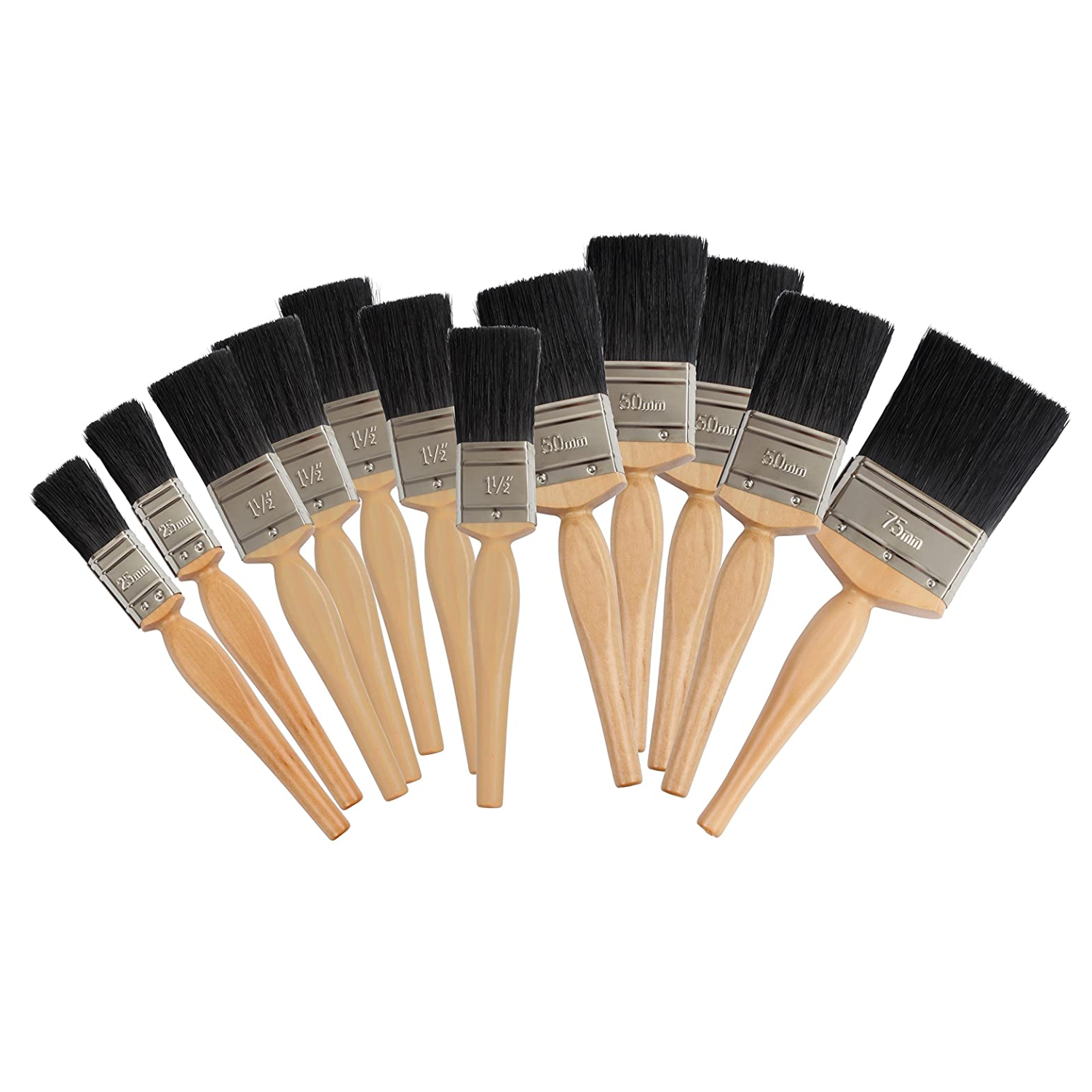 12Pc Prodec Synthetic Straight Head Paint Brush Set
