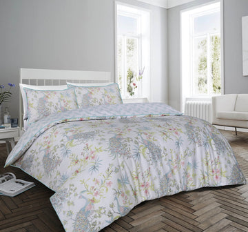 Peacock Duvet Cover Set, Double, Duckegg & Green
