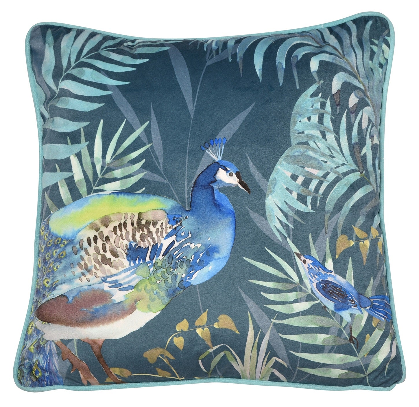 Peacock Tropical Jungle Filled Cushion 43x43cm Green