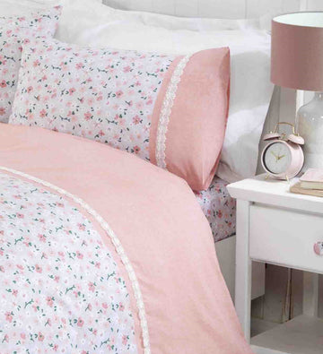 Spring Flowers Duvet Cover Set, Double, Blush Pink