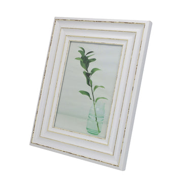 5x7 Antique White Free-Standing Photo Frame