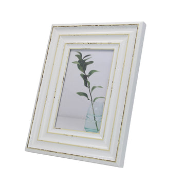 4x6 Antique White Free-Standing Photo Frame