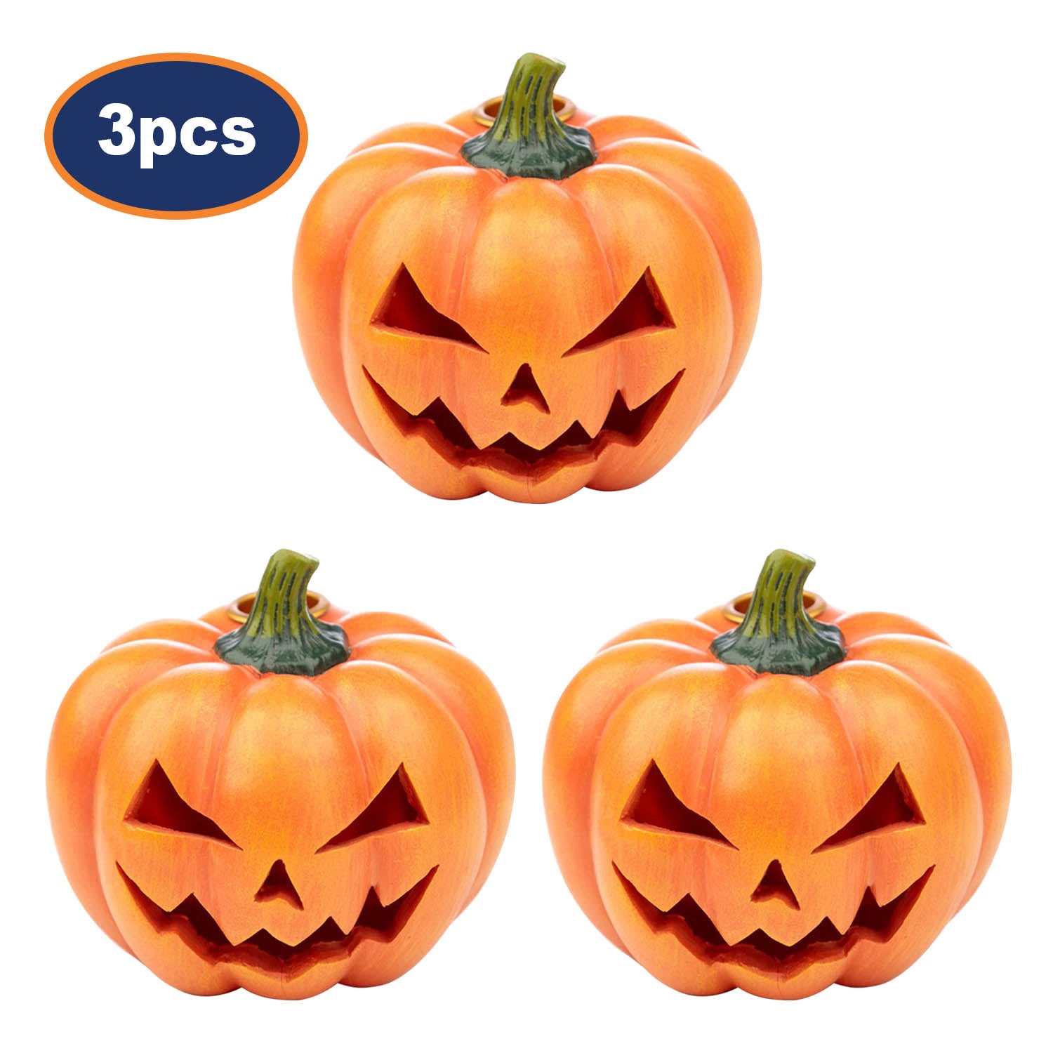 3Pcs Orange Pumpkin Backflow Incense Cone Burner