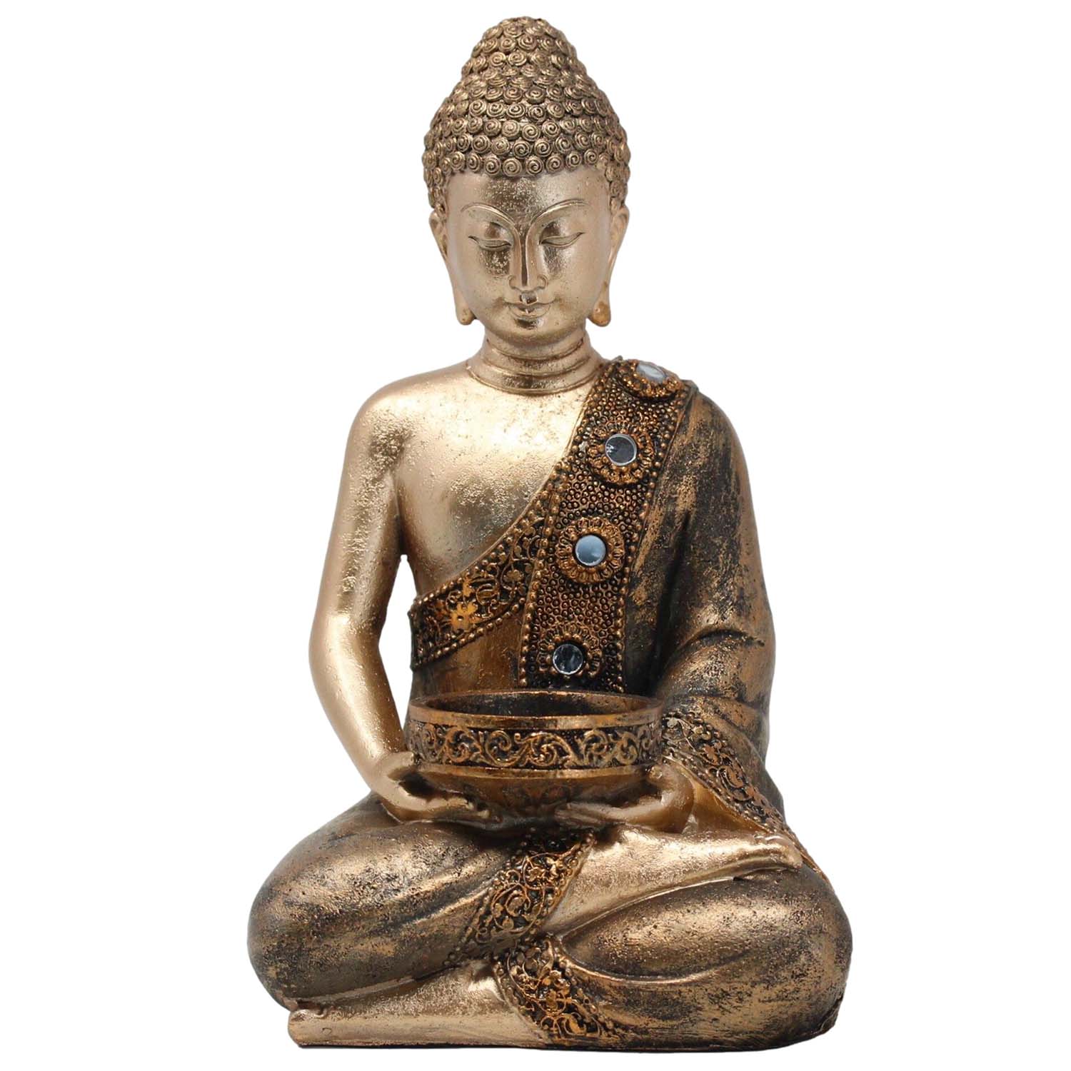 Thai Buddha Tea Light Candle Holder Statue Home Décor