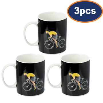 3Pcs Black Cycle Works Design Mug