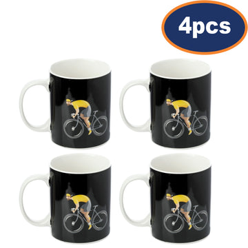 4Pcs Black Cycle Works Design Mug