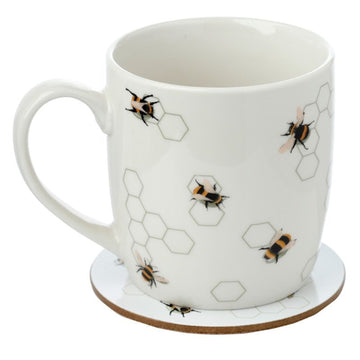 White Nectar Meadows Bees Mug