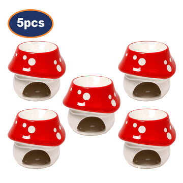 5Pcs Mushroom Fairy Toadstool House Ceramic Oil Burner