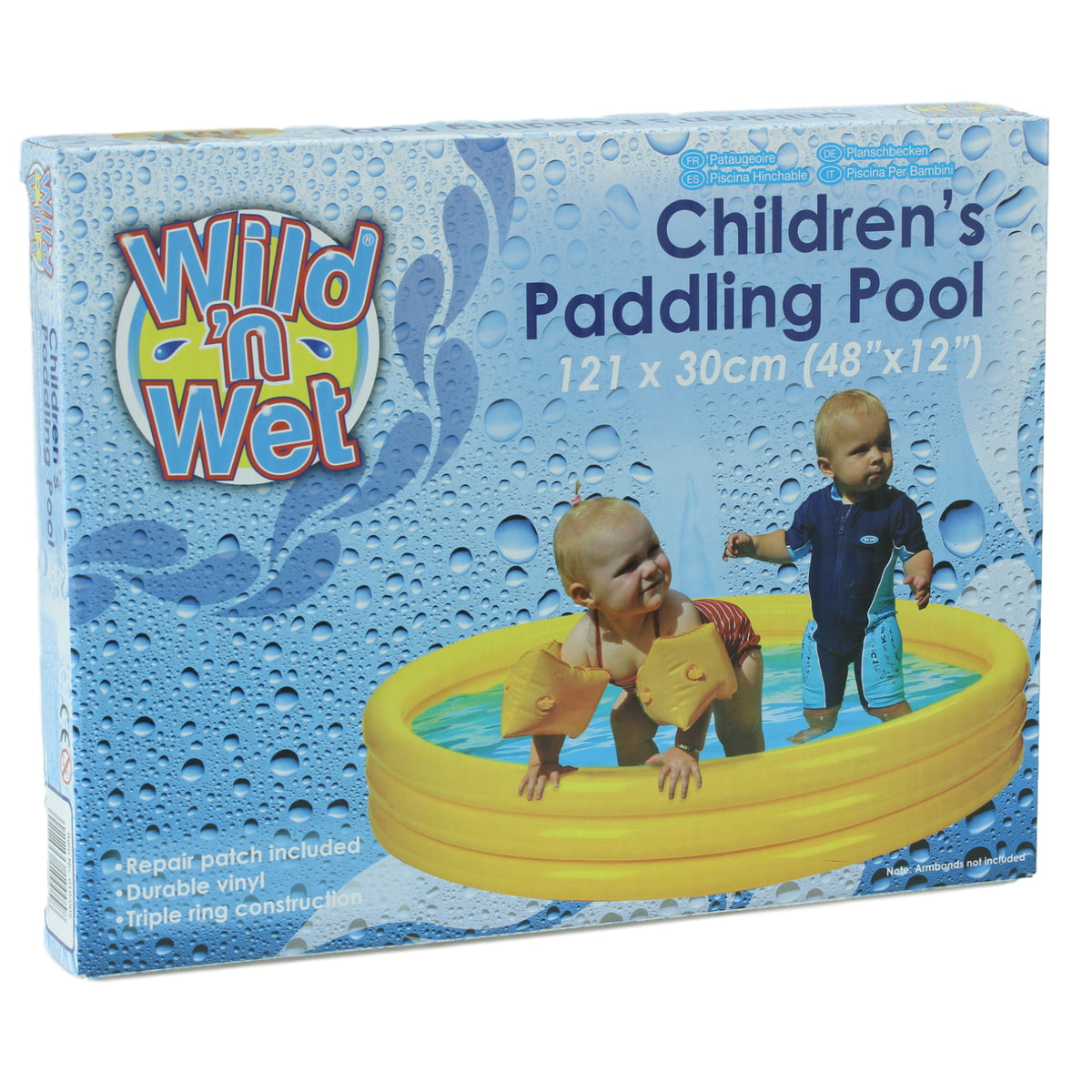 Wild 'n Wet 3 Ring Blue Children Paddling Pool