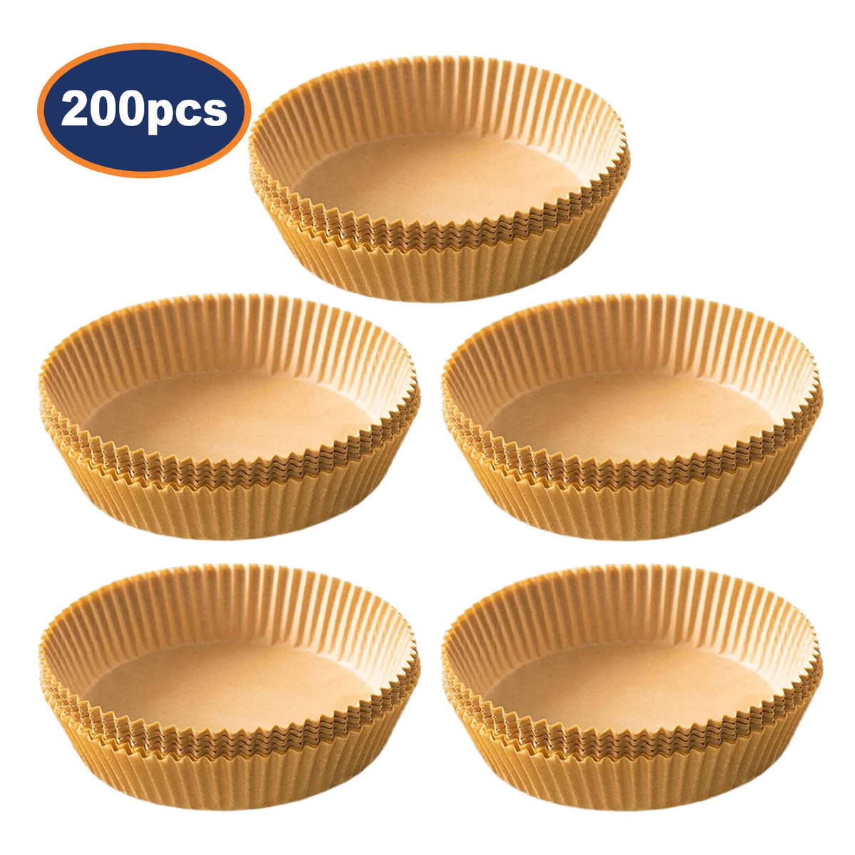 Pack of 5 200Pcs 20cm Round Air Fryer Parchment Paper
