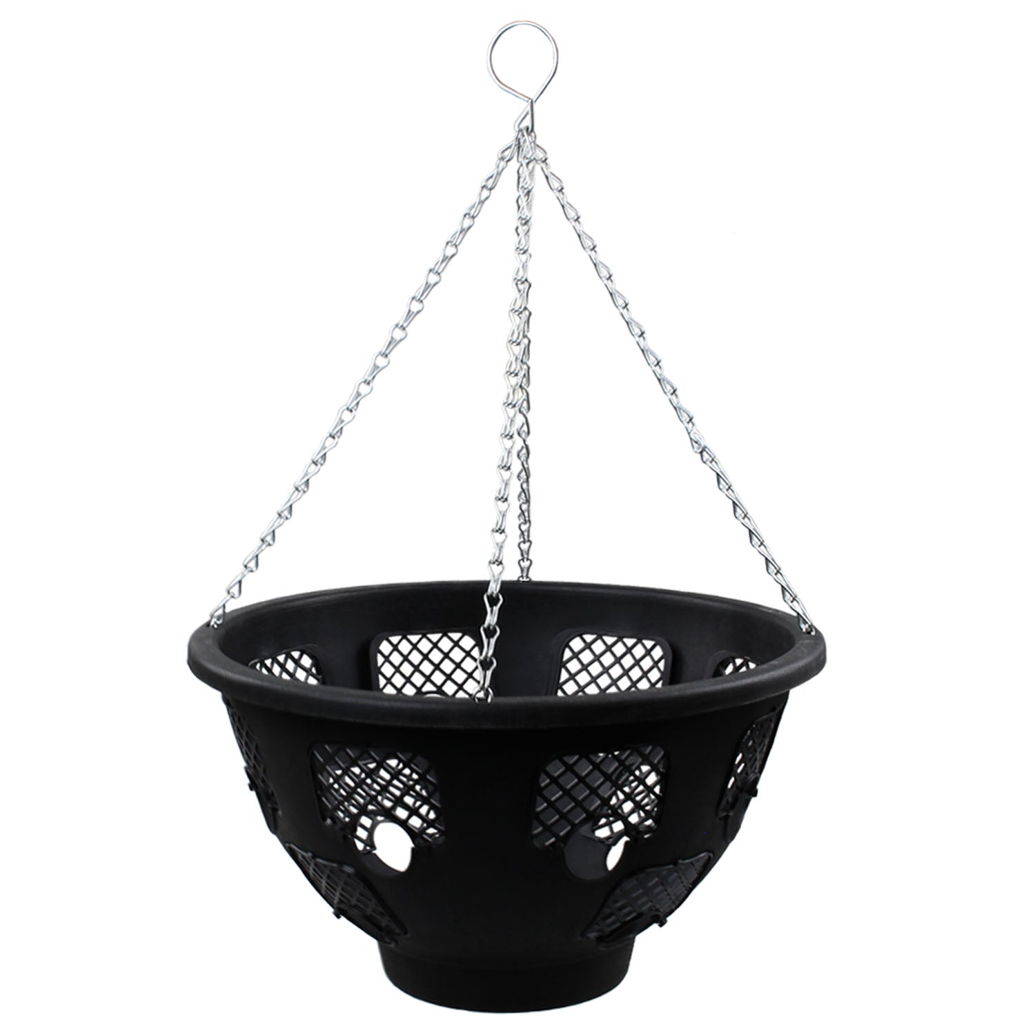 Easy Fill 14" Black Hanging Basket