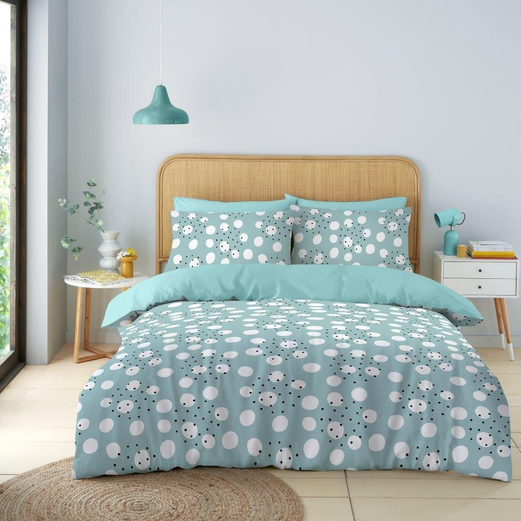 Polk Dot Duvet Cover Set, Double, Turquoise