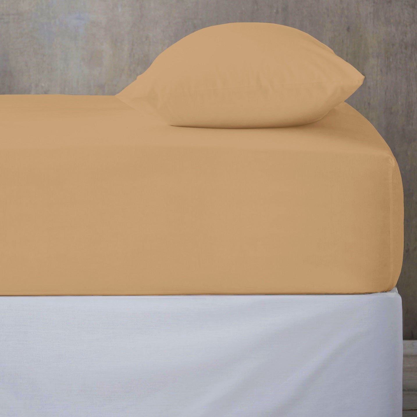 Fitted Sheet 25cm Deep, Double, Beige