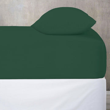 Fitted Sheet 25cm Deep, Double, Dark Green