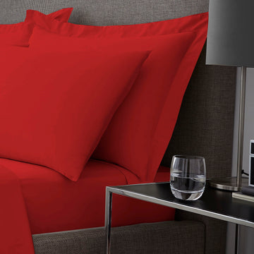 2Pcs Red Plain Dyed Pillowcases