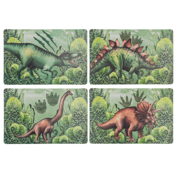 Set Of 4 Dinosaur Rectangular Plastic Placemats