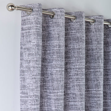Maine Grey Fully Lined Eyelet Ring Top Curtains 66" x 90"