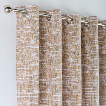 Maine Natural Sand Fully Lined Eyelet Ring Top Curtains 90" x 90"