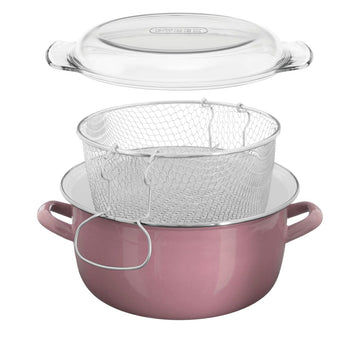 Telo Pink Chip Pan Deep Fat Fryer