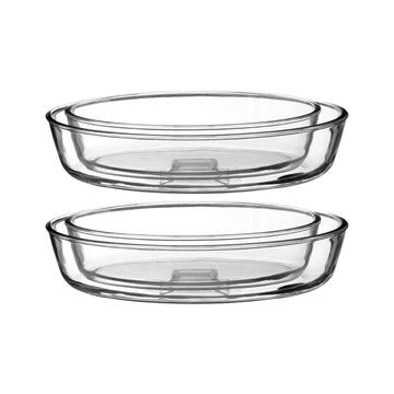 Freska 4pc Borosilicate Glass Oval Baking Oven Dishes