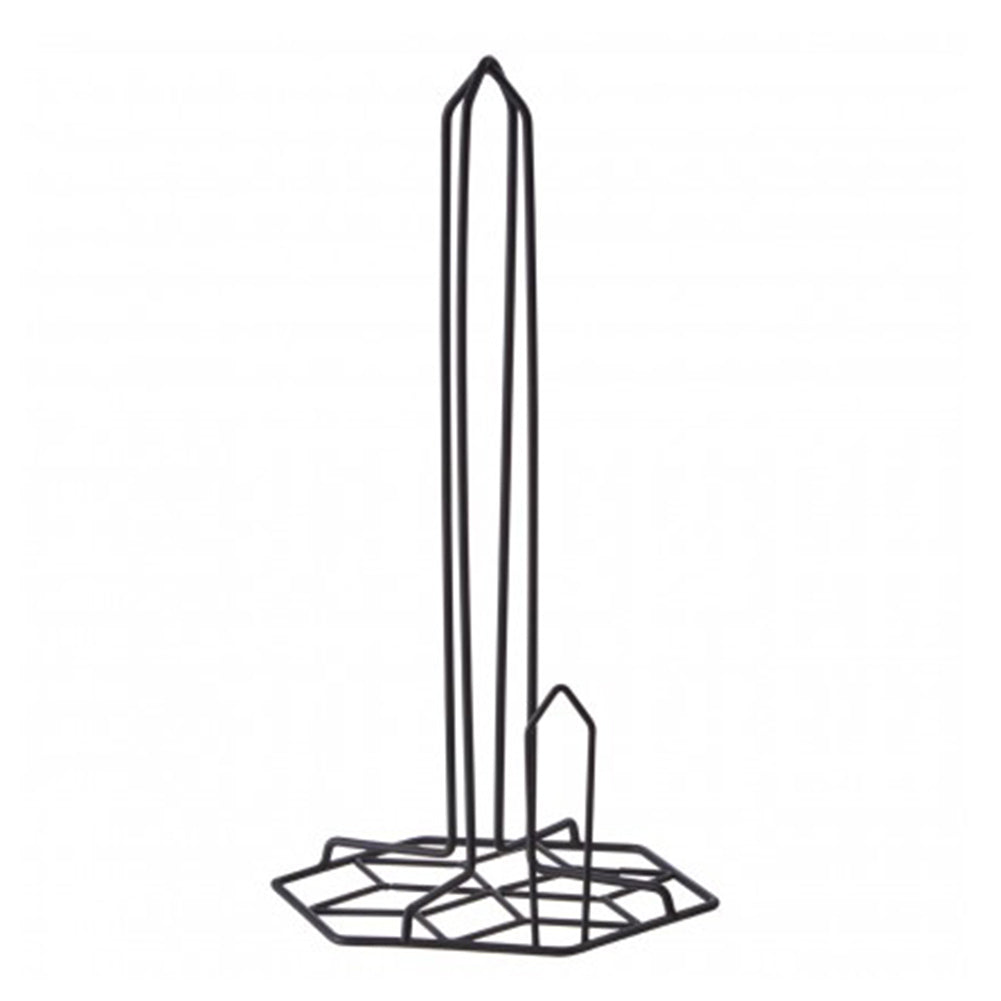 Vertex Contour Kitchen Roll Holder, Black Metal