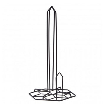 Vertex Contour Kitchen Roll Holder, Black Metal