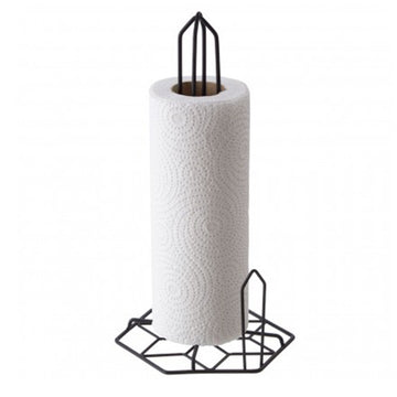 Vertex Contour Kitchen Roll Holder, Black Metal
