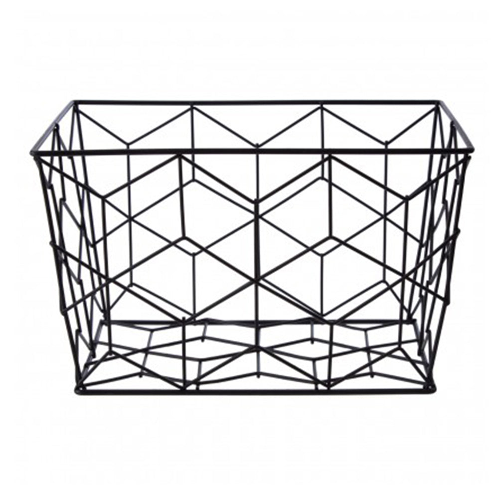 Vertex Contour Storage Basket, Black Metal