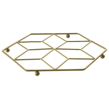 Vertex Matte Gold Contour Trivet, Gold Metal