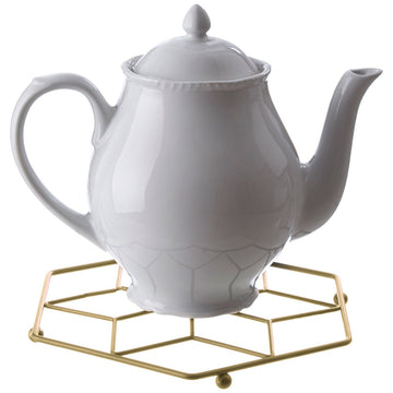 Vertex Matte Gold Contour Trivet, Gold Metal