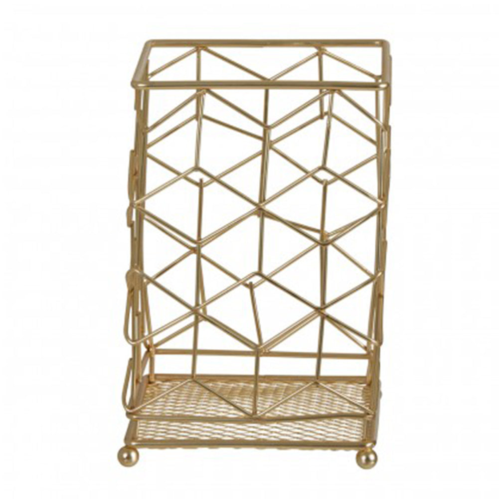 Vertex Contour Matte Gold Utensil Holder, Gold Metal