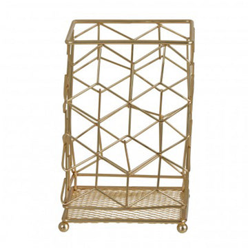Vertex Contour Matte Gold Utensil Holder, Gold Metal