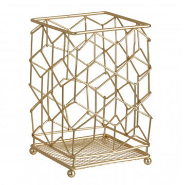 Vertex Contour Matte Gold Utensil Holder, Gold Metal