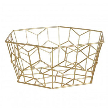 Vertex Contour Matte Gold Fruit Basket, Gold Metal