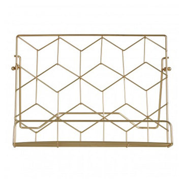 Vertex Contour Matte Gold Finish Cookbook Stand