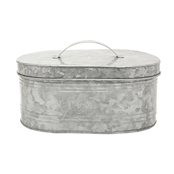 Drumley Oval Galvanized Steel Bread Bin With Lid