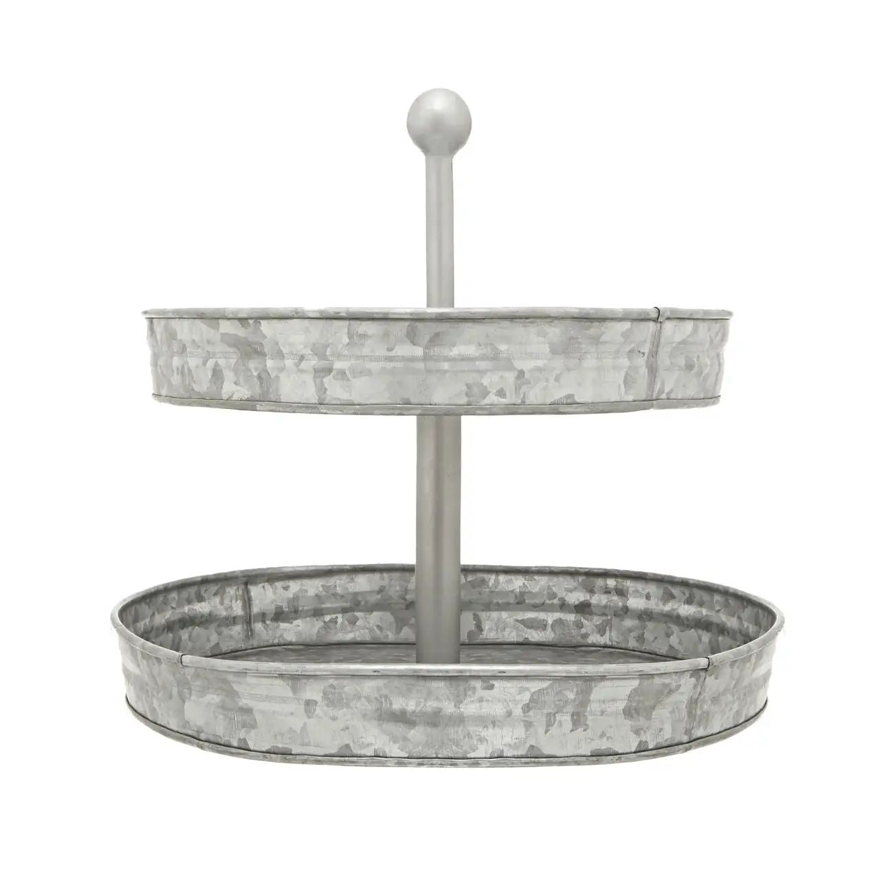 Drumley 2 Tier Round Galvanized Steel Cake Stand