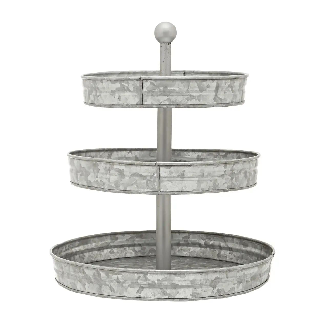 Drumley 3 Tier Round Galvanized Steel Cake Stand