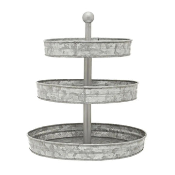 Drumley 3 Tier Round Galvanized Steel Cake Stand