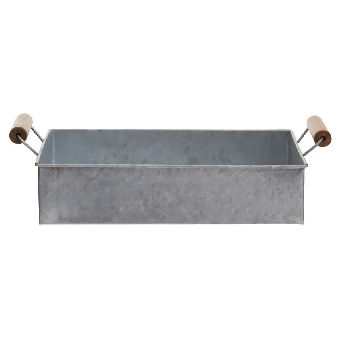 Drumley Rectangular Galvanized Steel Tray With Handles