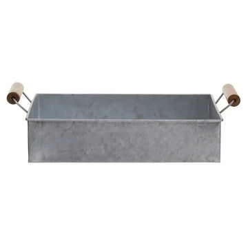 Drumley Rectangular Galvanized Steel Tray With Handles