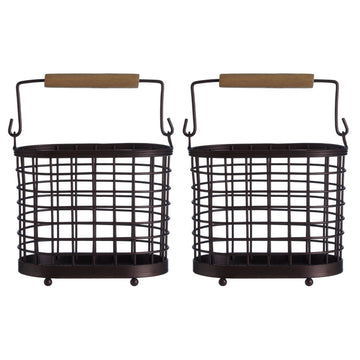 2pcs Vertex Oval Bronze Utensil Holder Rack