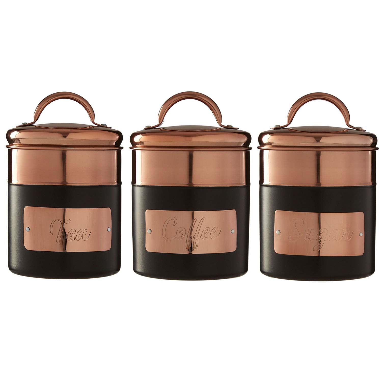 3PCS Charcoal Stainless Steel Canister